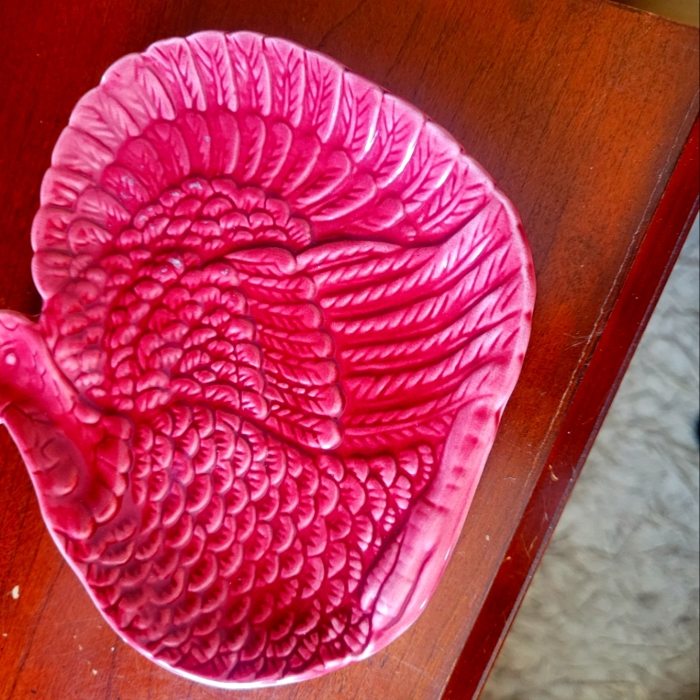 Pink Turkey Shaped Decorative Plate